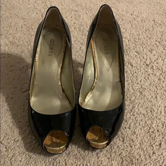 Guess High Heel Shoes Back’Gold Size 9 - Picture 3 of 5